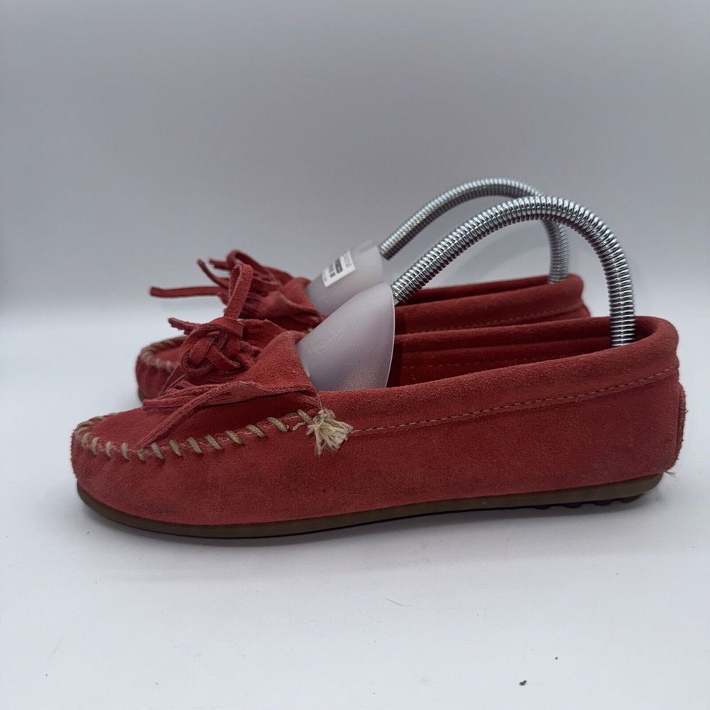Minnetonka Moccasins‎ Kilty Hardsole Red Suede sz 6